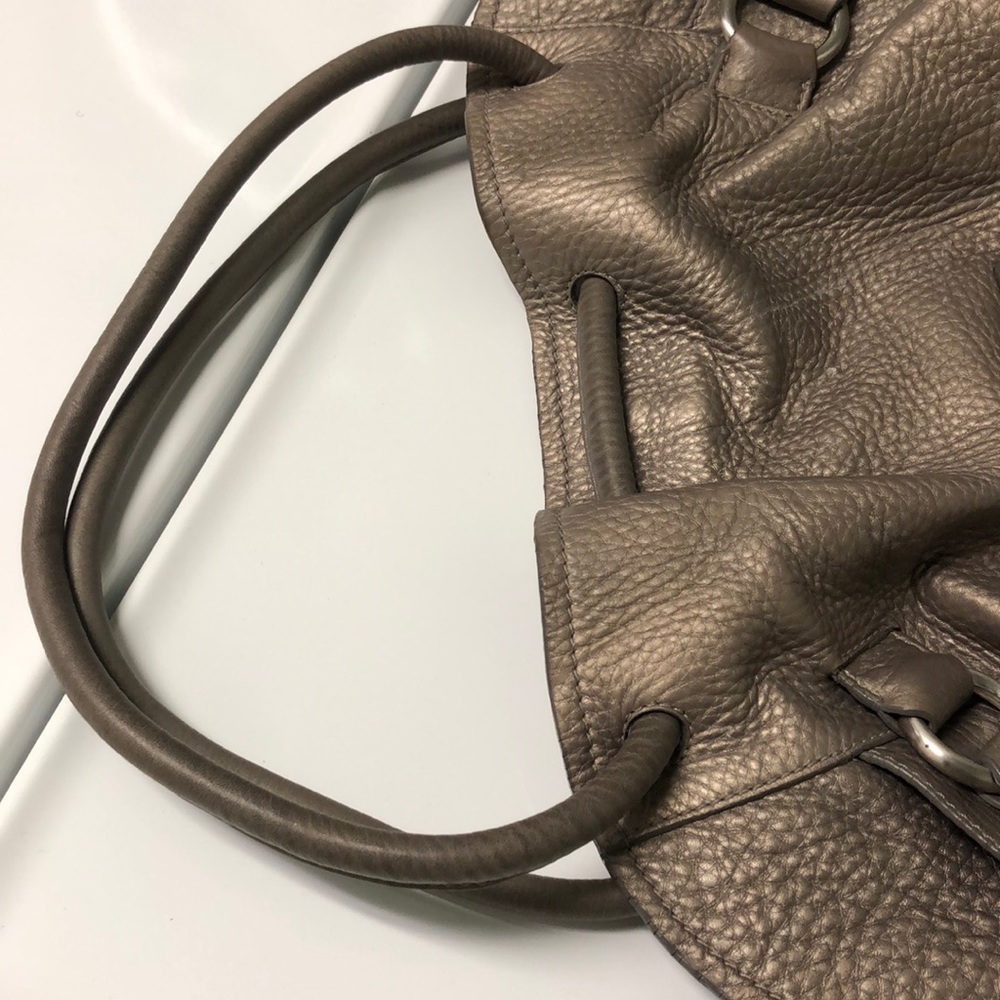 Cole Haan Pebbled Leather Bronze Metallic Hobo Bag - Picture 8 of 8